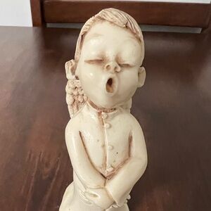 VINTAGE BIANCHI G. RUGGERI Singing Angel Resin Figurine Made In ITALY